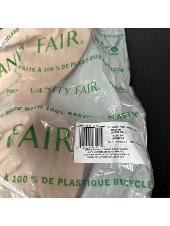 Vanity Fair Beauty Back 74380 Strapless Full Figure Underwire Bra 40G Rose Beige - Picture 3 of 6